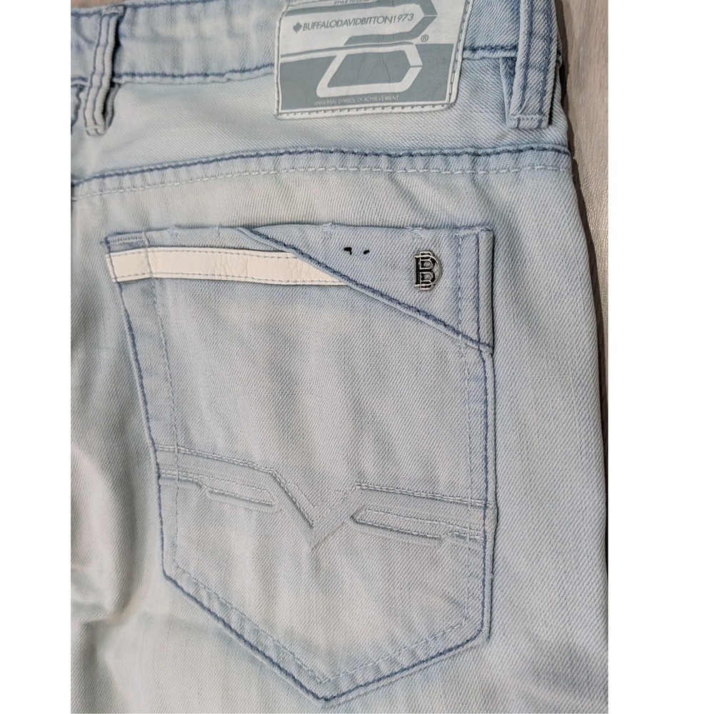Buffalo David Bitton Driven Straight Leg Jeans | Men's 33x32 Light Wash Denim - Picture 5 of 12
